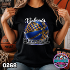 0268 Faux Glitter Checkered Basketball Spirit Tee