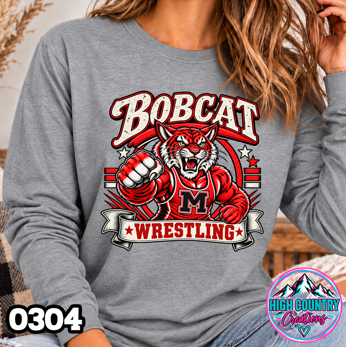 0304 WRESTLING MASCOT BANNER