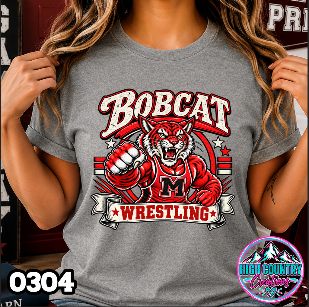 0304 WRESTLING MASCOT BANNER