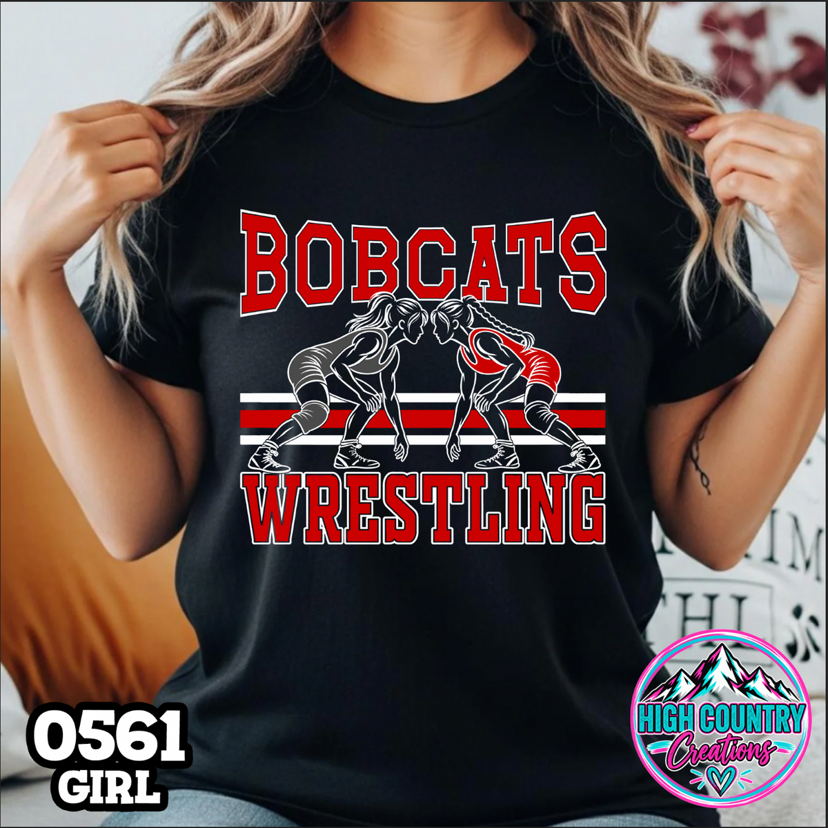 0561 Girls Wrestling School Spirit Tee