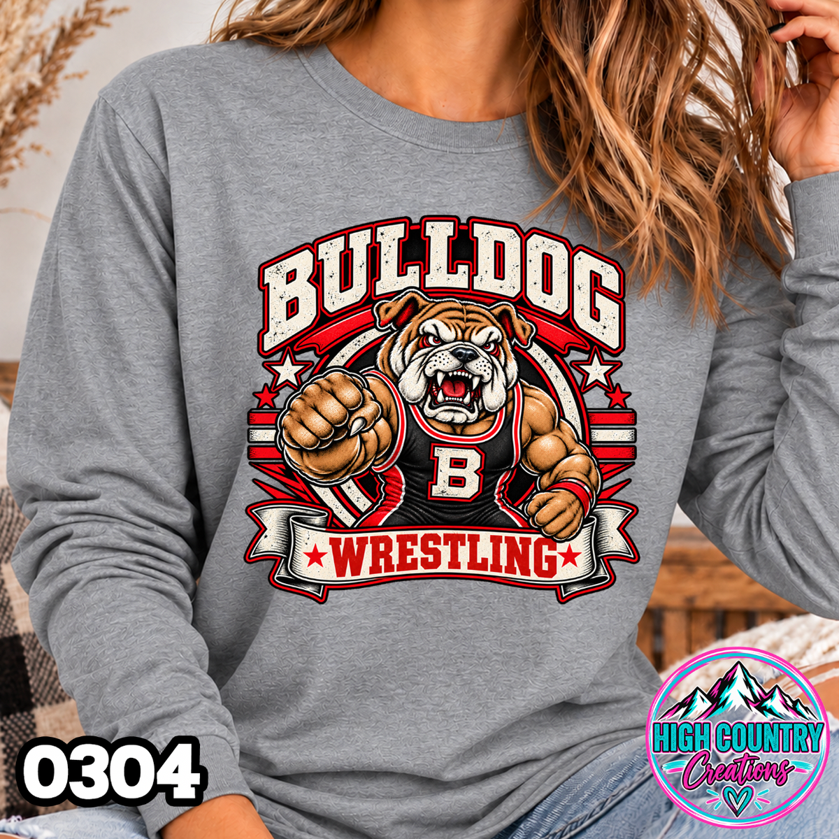 0304 WRESTLING MASCOT BANNER