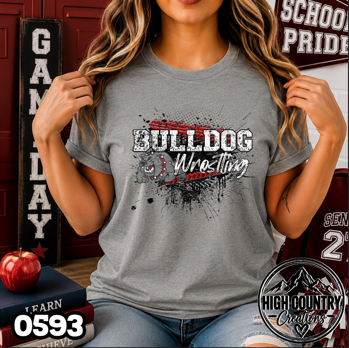0593 MESSY WRESTLING SPIRIT TEE
