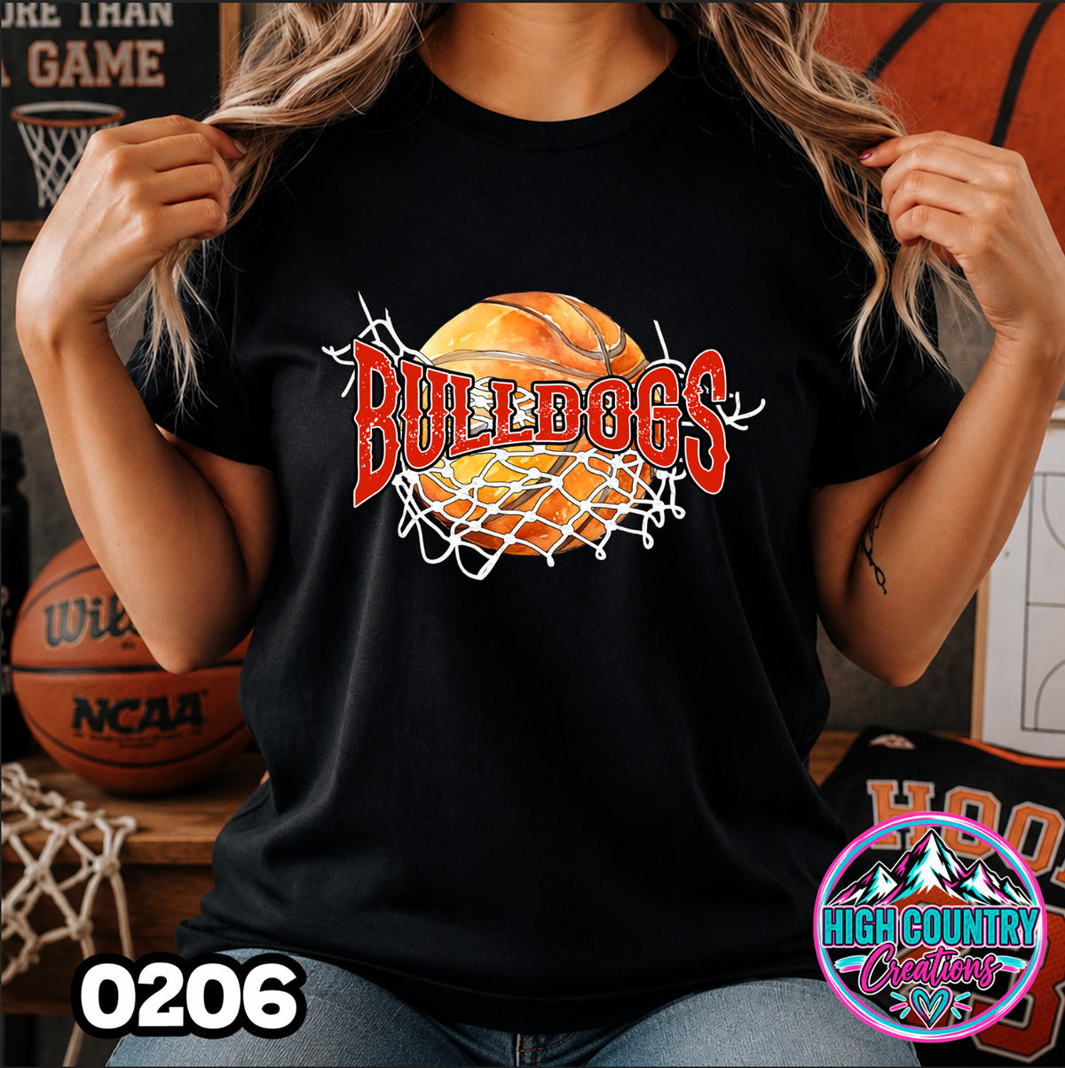 0206 Cut Net Basketball Spirit Tee