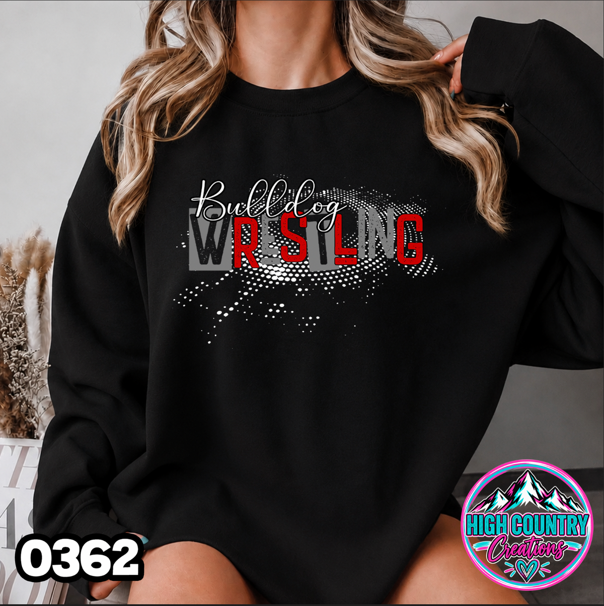 0362 Halftone Splatter Wrestling Crewneck
