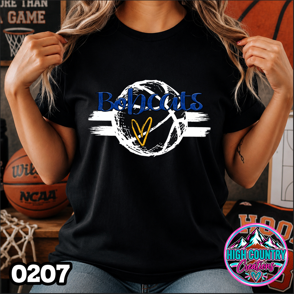 0207 Sketched Basketball School Spirit Tee