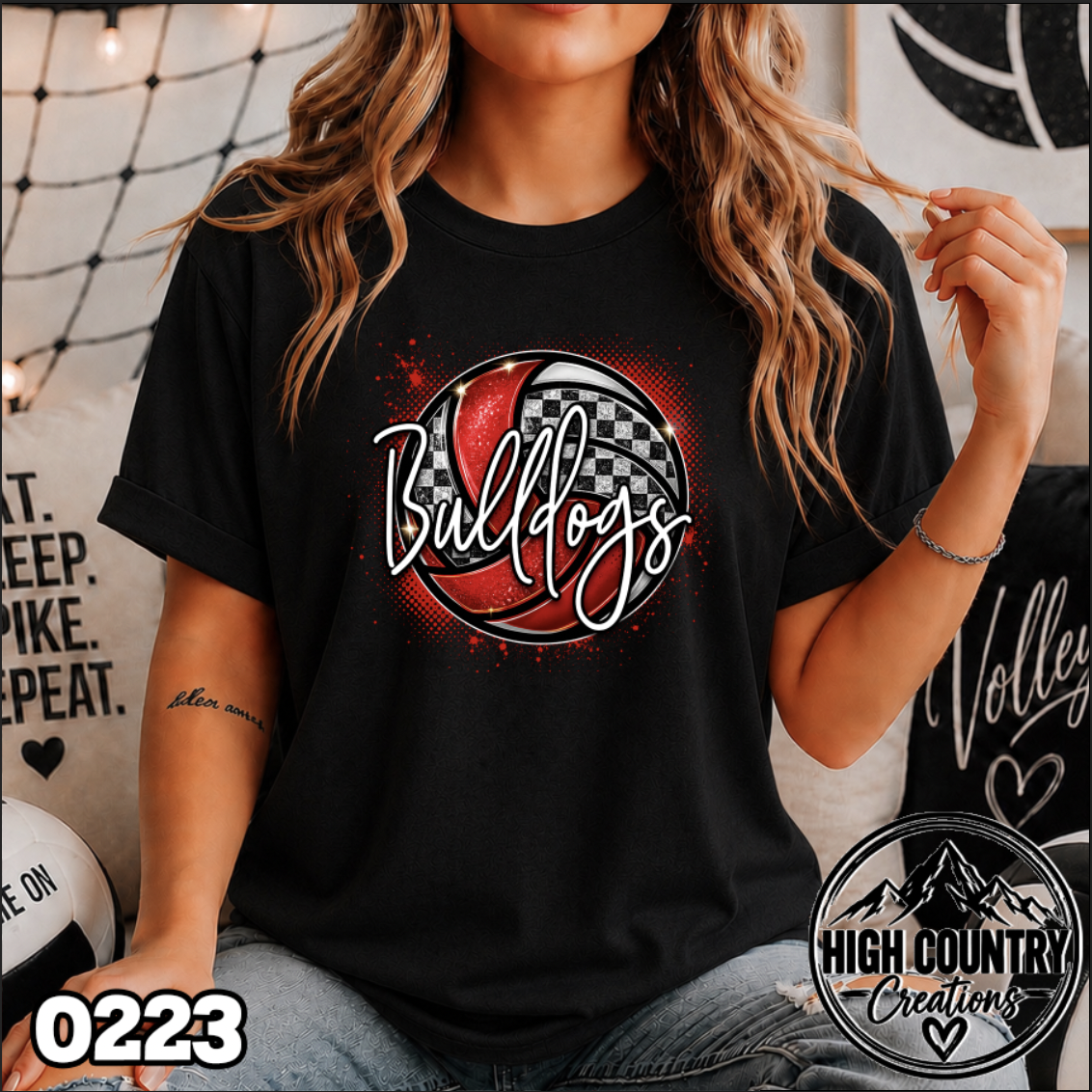 0223 VOLLEYBALL MASCOT SPLATTER