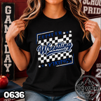 0636 Checkered Wrestling Mascot Tee