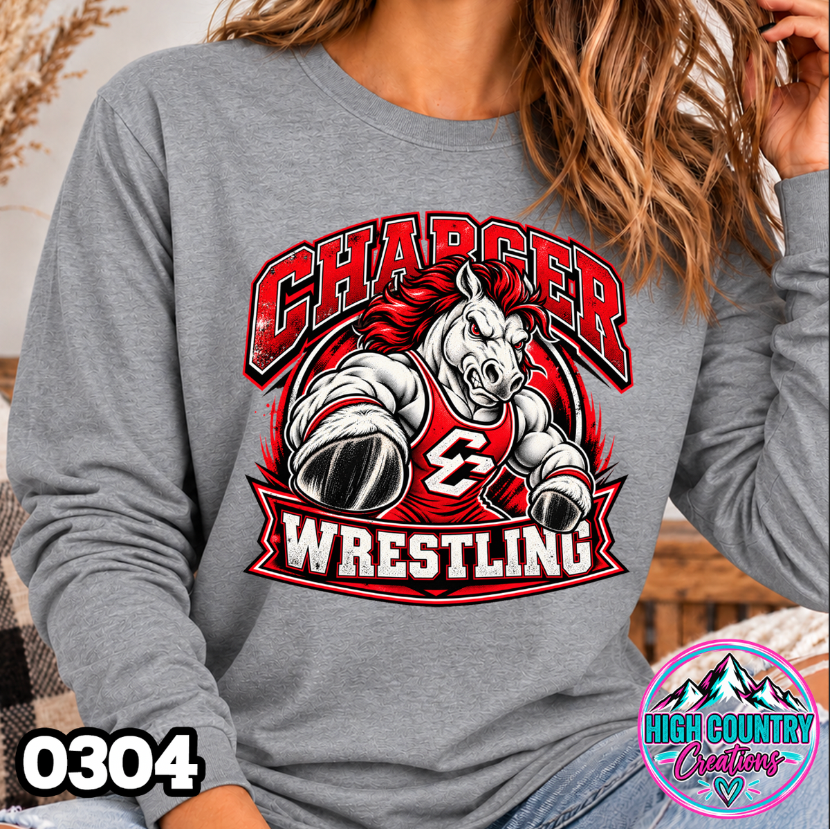 0304 WRESTLING MASCOT BANNER