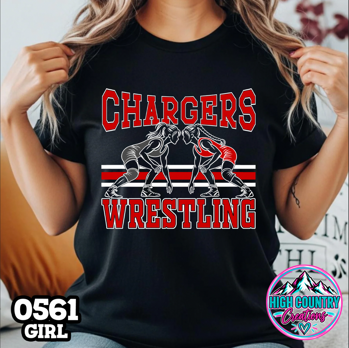 0561 Girls Wrestling School Spirit Tee