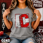 0245 Checkered Initial Mascot Fun