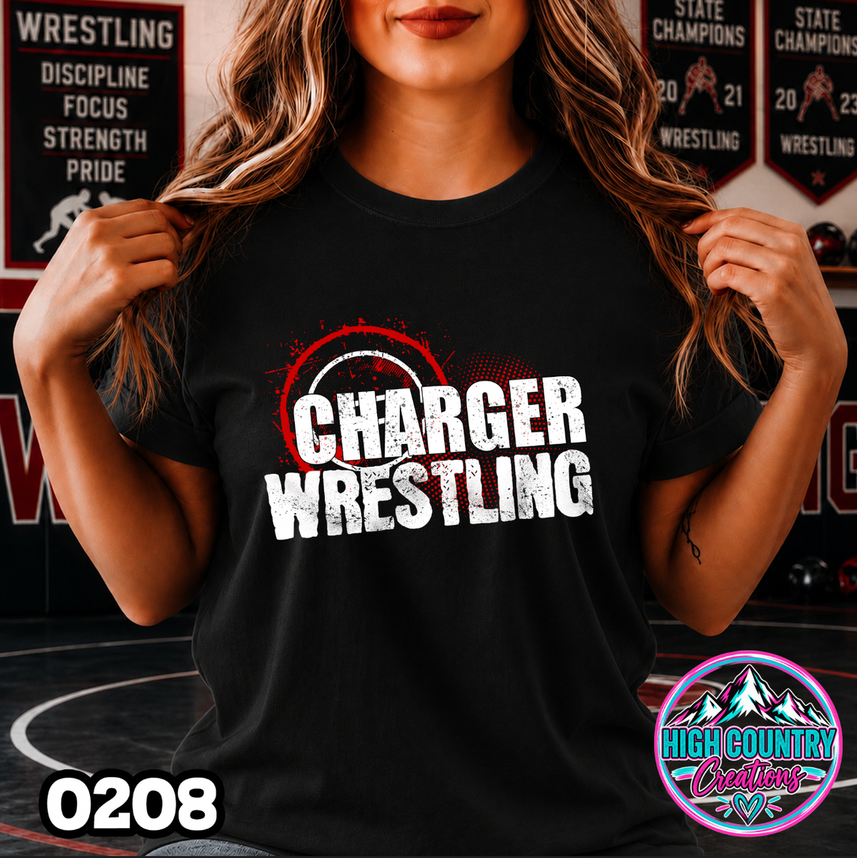 0208 WRESTLING MAT SPLATTER TEE