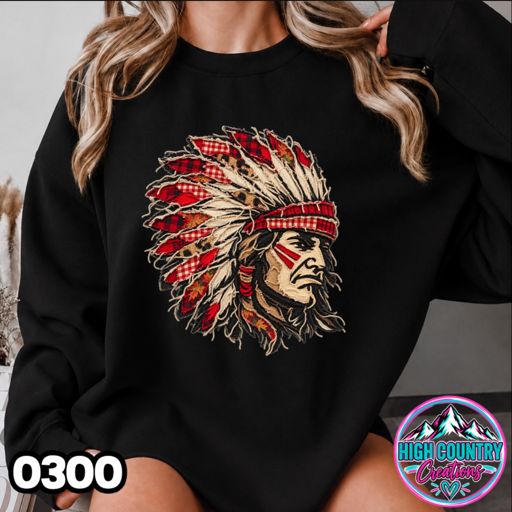0300 FAUX APPLIQUE MASCOT SWEATER