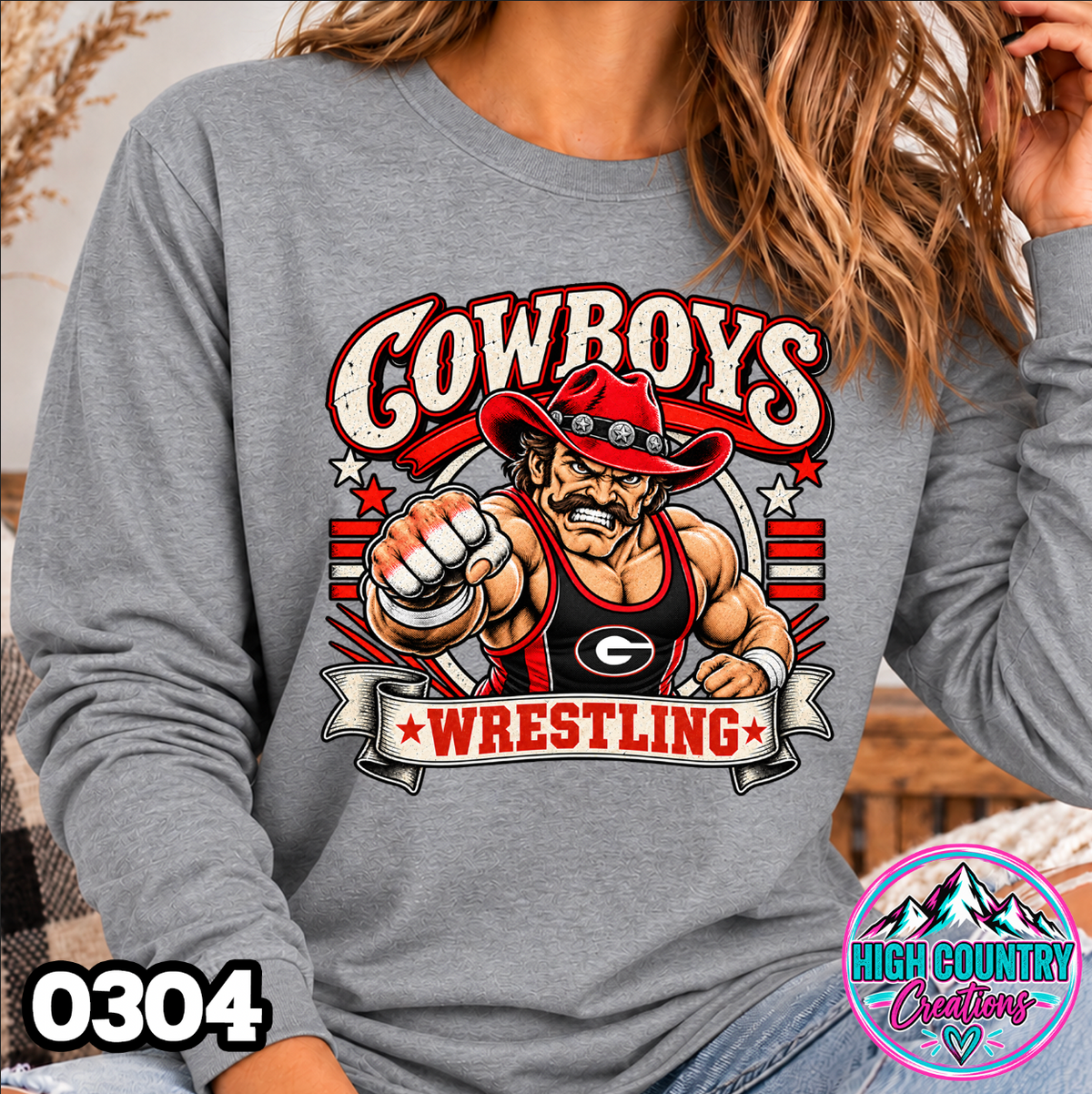 0304 WRESTLING MASCOT BANNER