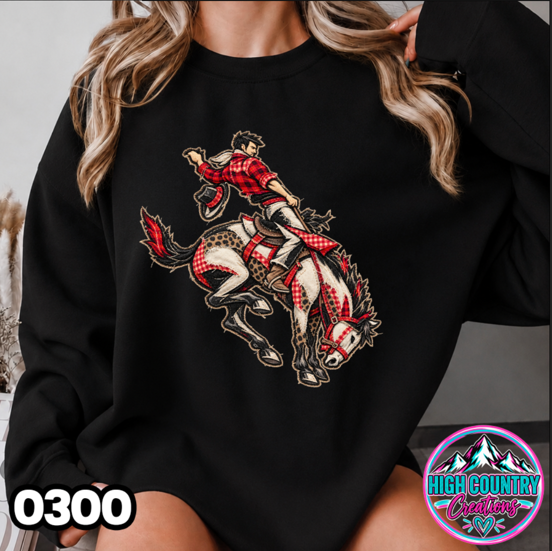 0300 FAUX APPLIQUE MASCOT SWEATER