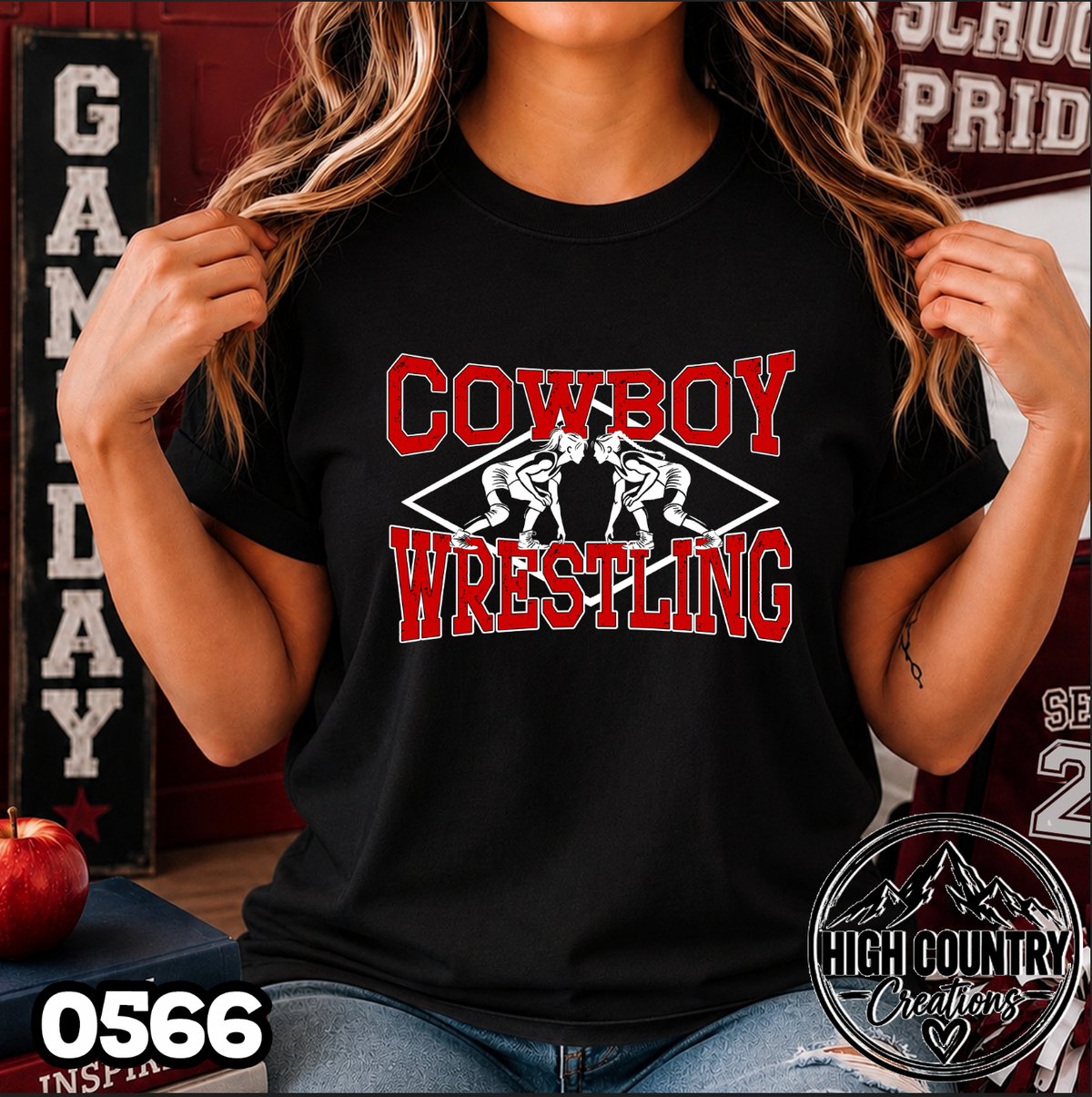 0566 Lady's Diamond Wrestling Tee