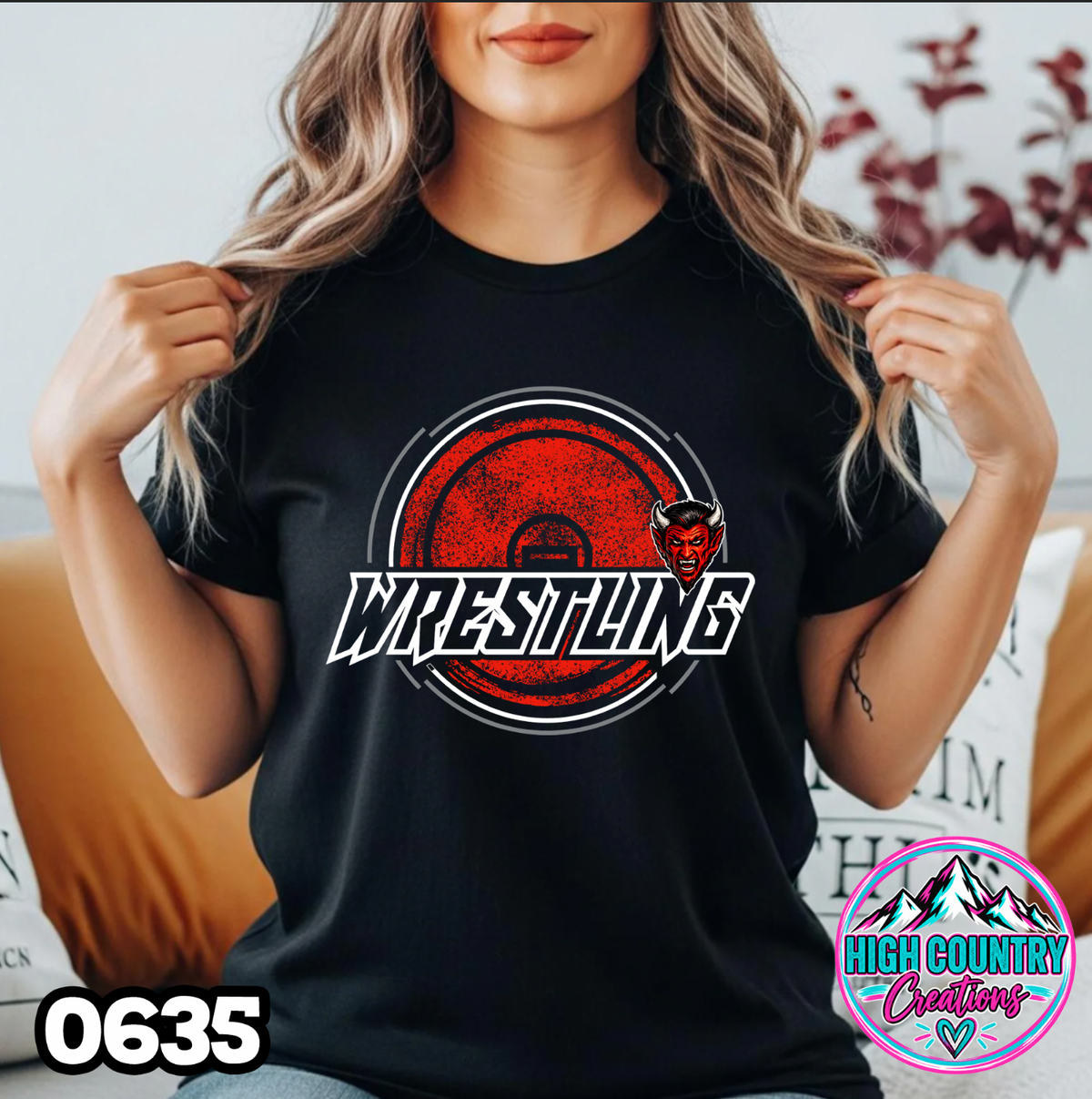 0635 HALF TONE WRESTLING MAT TEE