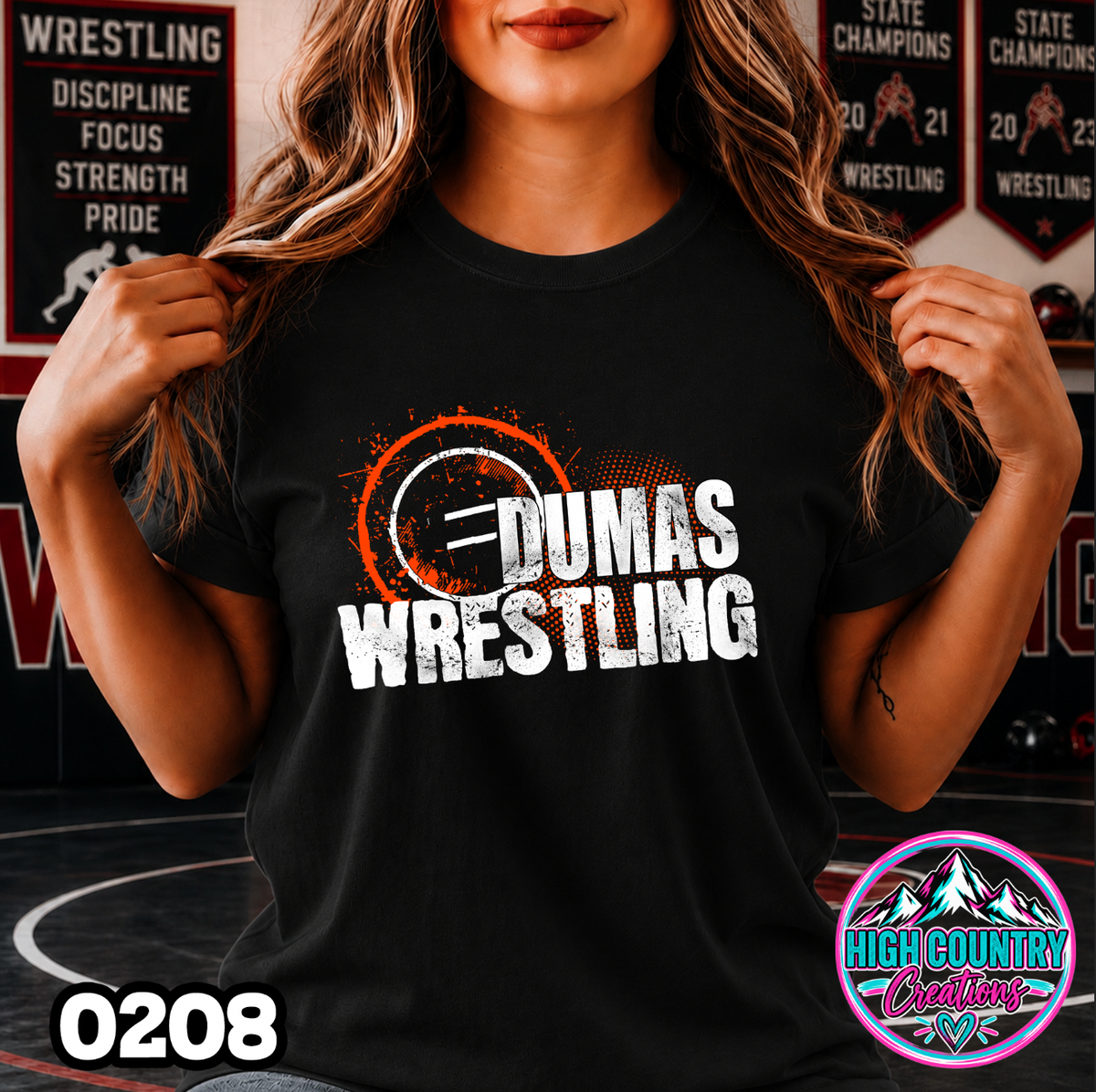 0208 WRESTLING MAT SPLATTER TEE