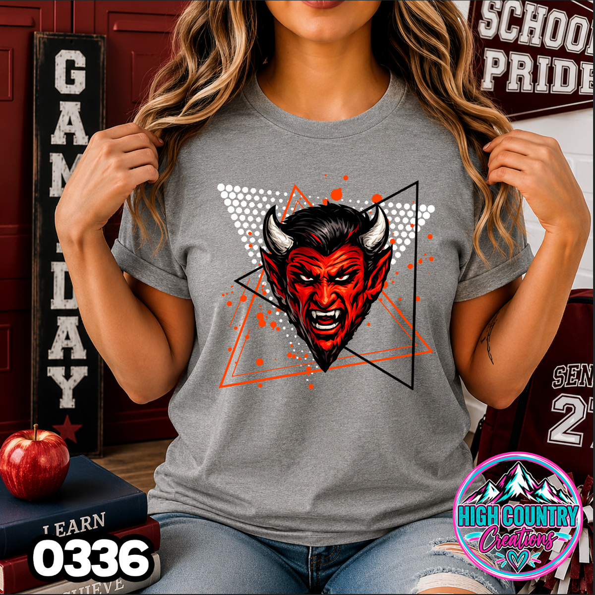 0336 Retro Triangle Mascot Tee