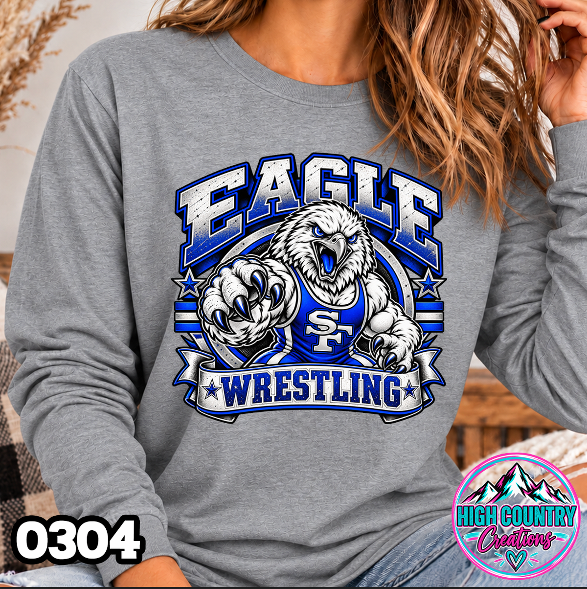 0304 WRESTLING MASCOT BANNER