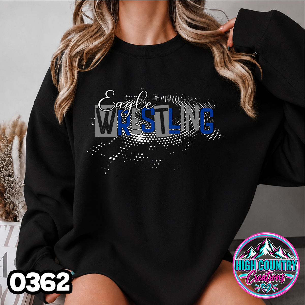 0362 Halftone Splatter Wrestling Crewneck