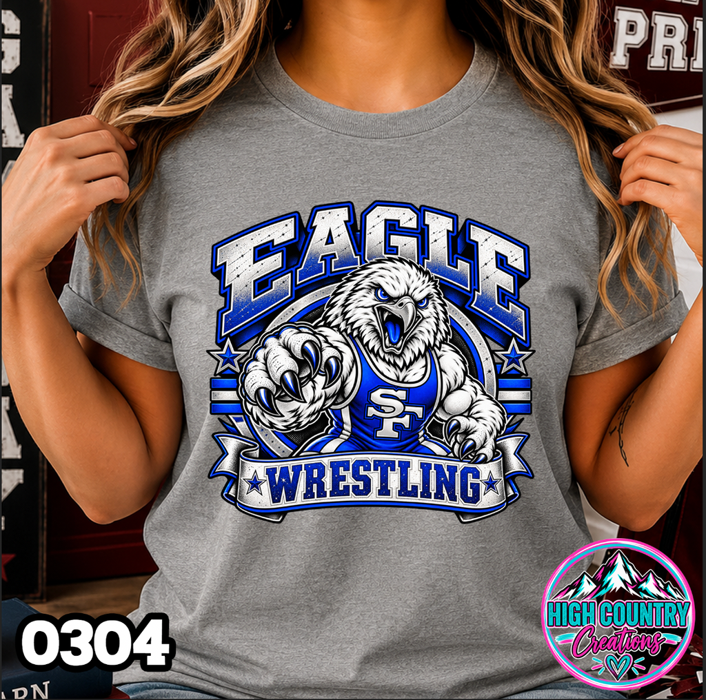 0304 WRESTLING MASCOT BANNER