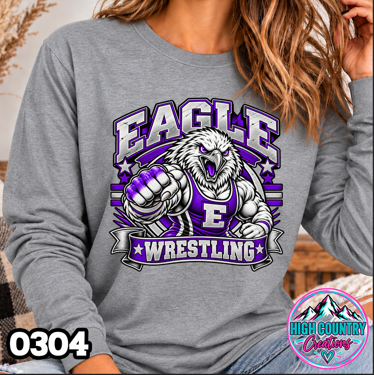 0304 WRESTLING MASCOT BANNER