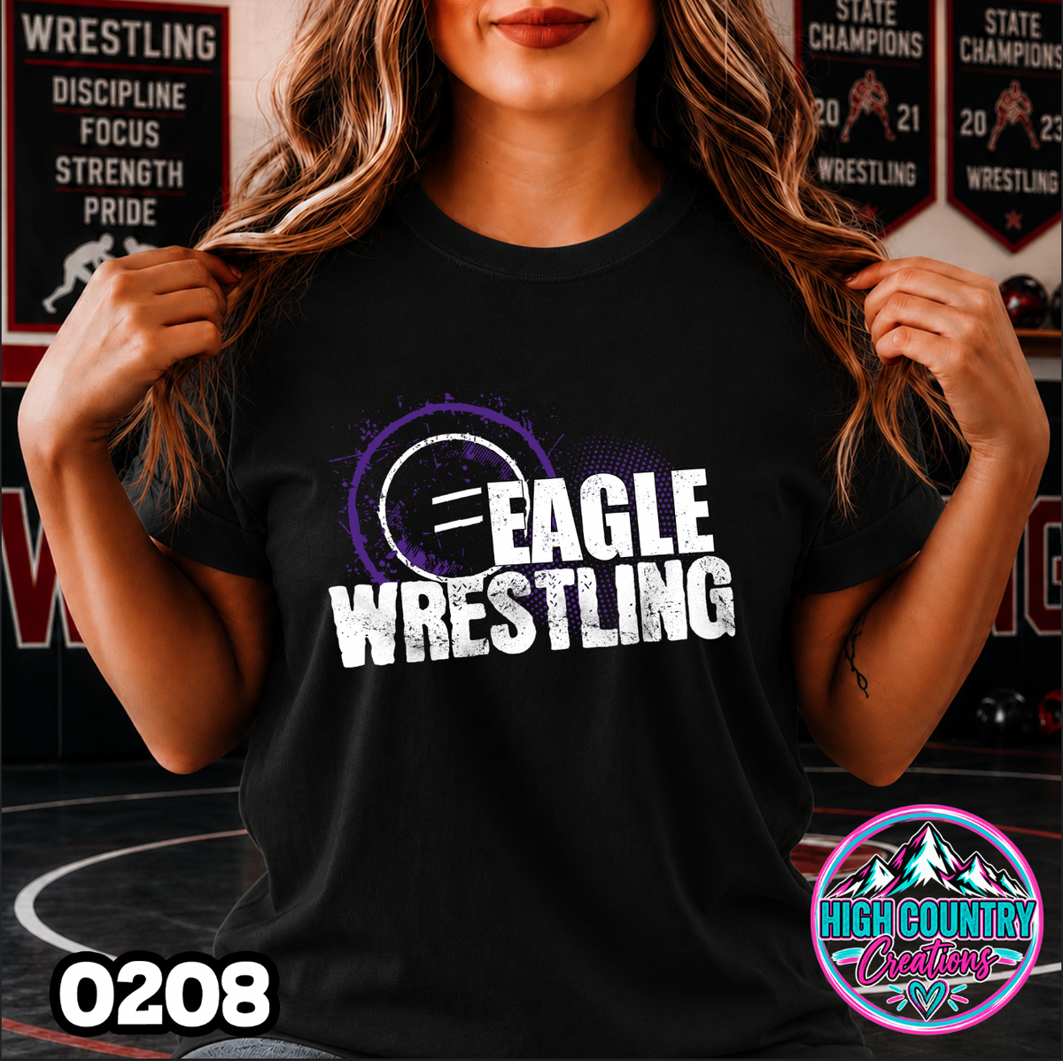 0208 WRESTLING MAT SPLATTER TEE