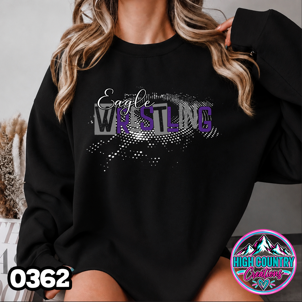 0362 Halftone Splatter Wrestling Crewneck