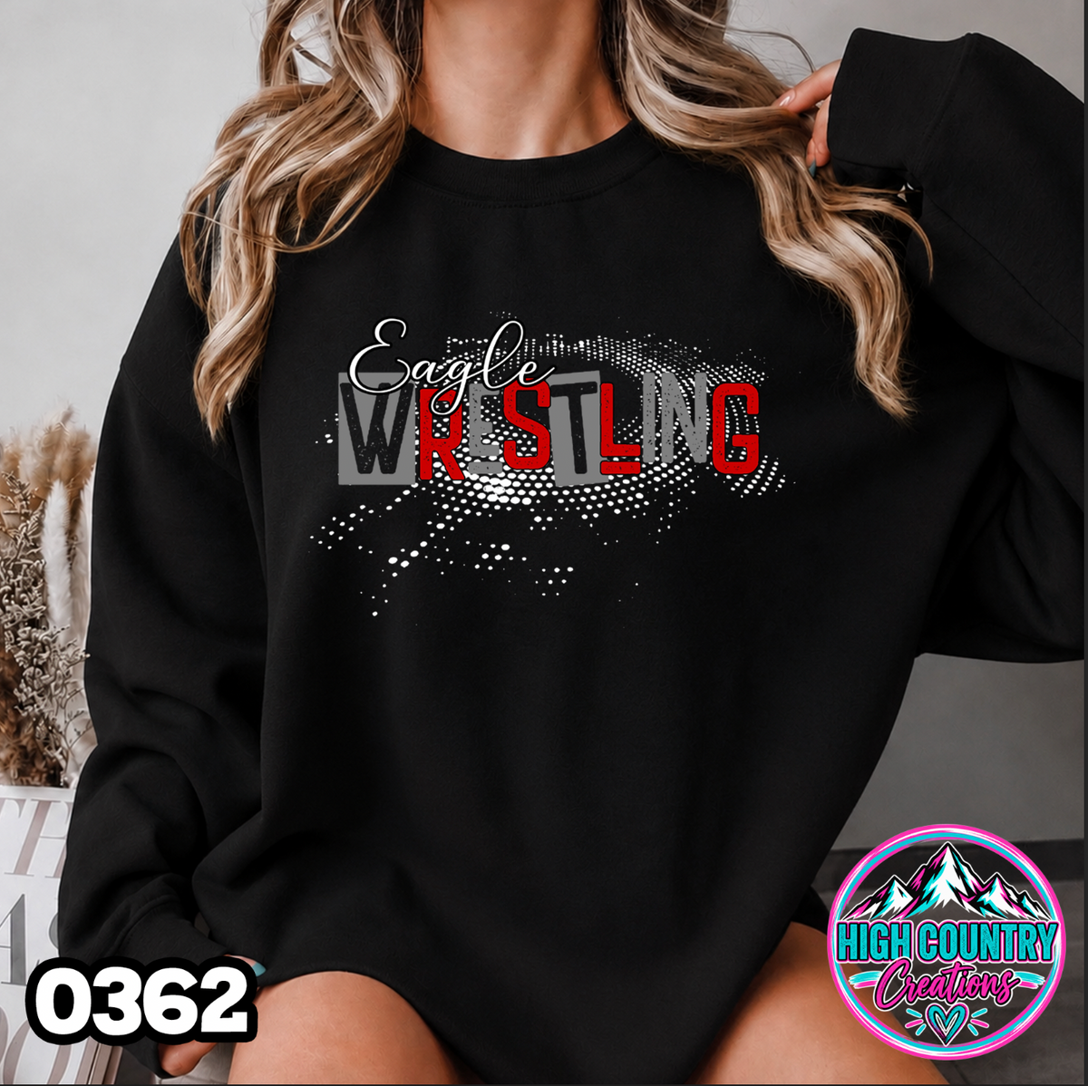 0362 Halftone Splatter Wrestling Crewneck