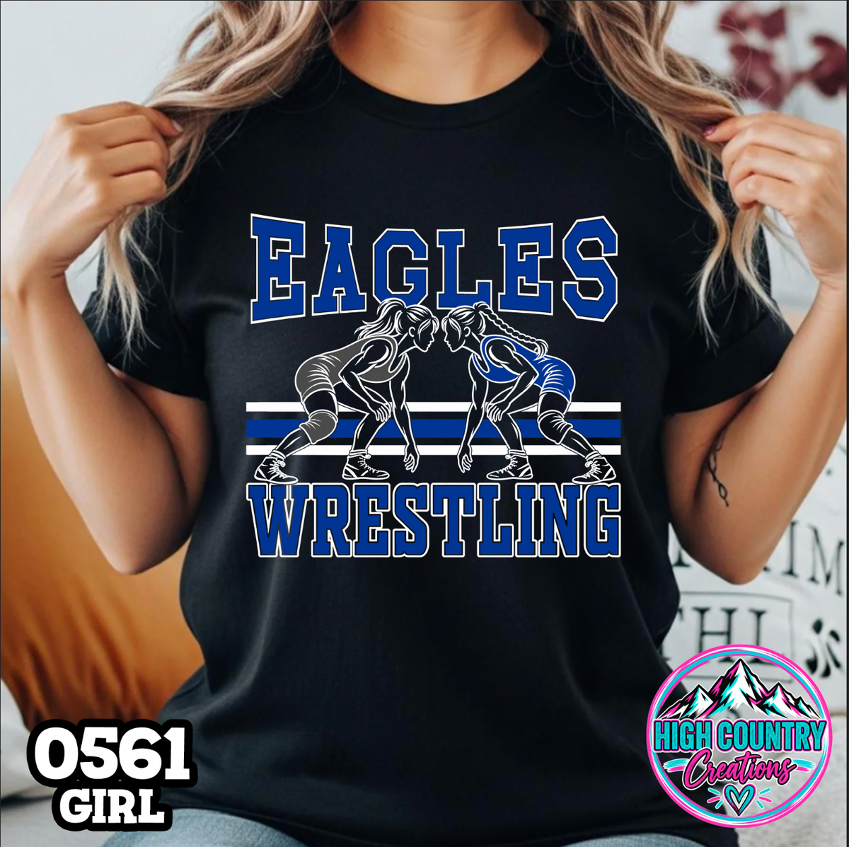0561 Girls Wrestling School Spirit Tee