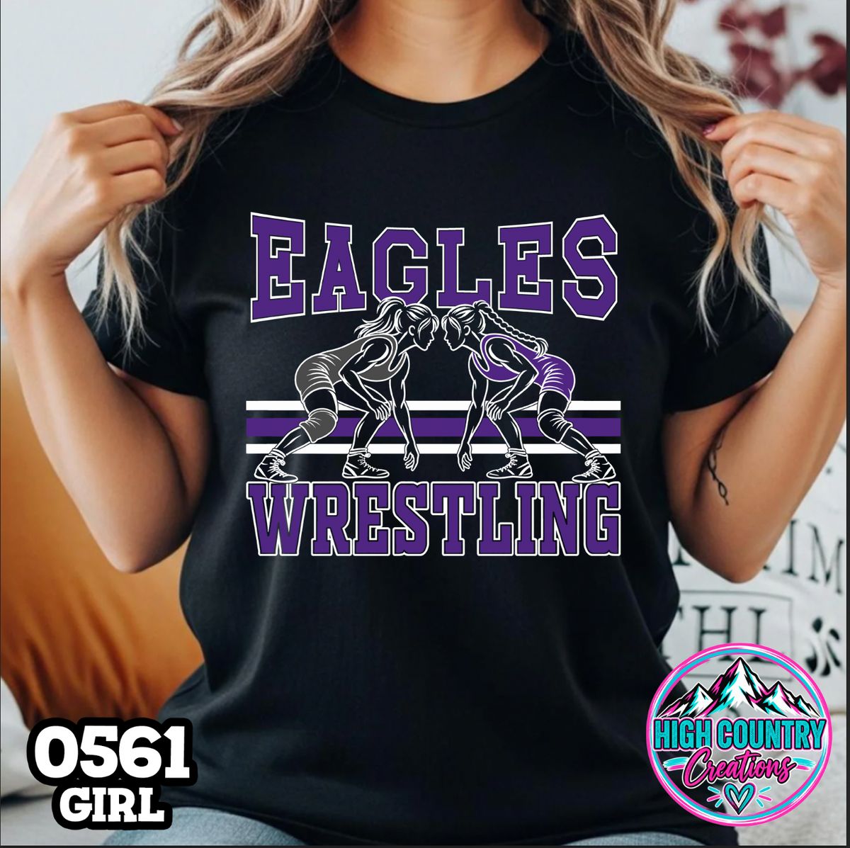 0561 Girls Wrestling School Spirit Tee