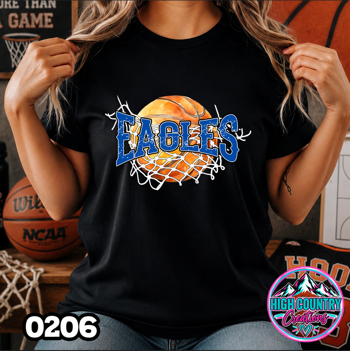 0206 Cut Net Basketball Spirit Tee