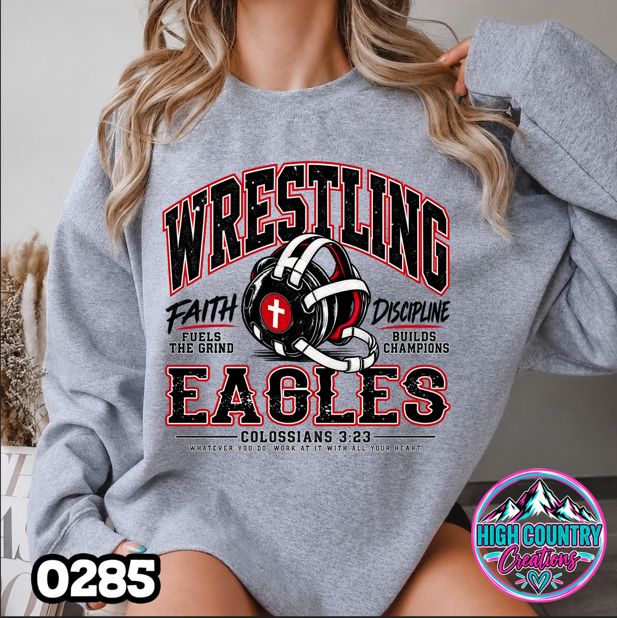 0285 Mascot Wrestling Faith Sweater