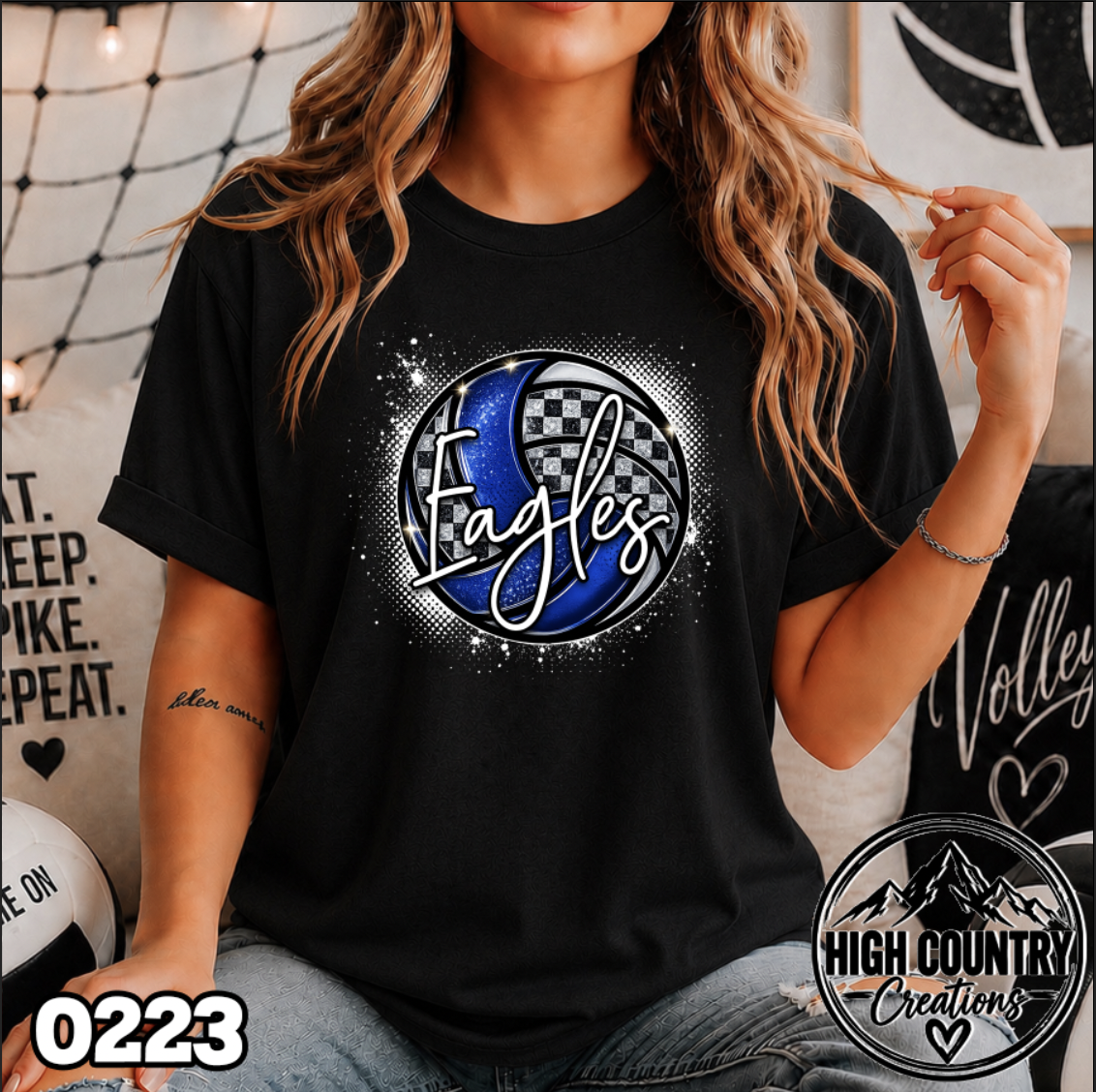 0223 VOLLEYBALL MASCOT SPLATTER