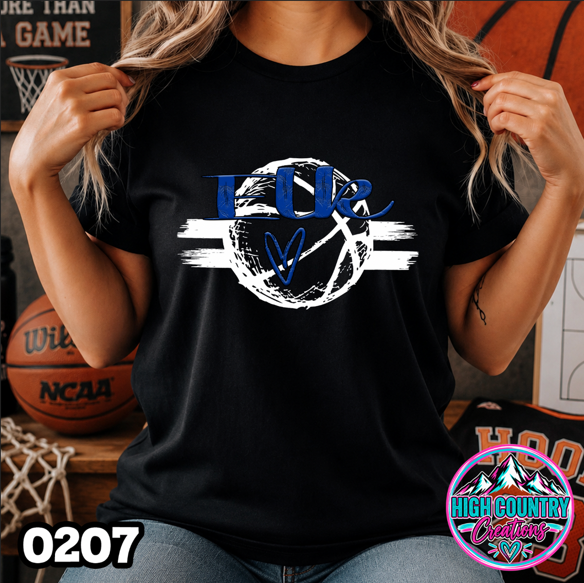 0207 Sketched Basketball School Spirit Tee
