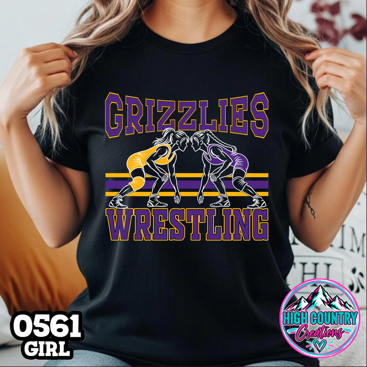 0561 Girls Wrestling School Spirit Tee