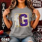 0245 Checkered Initial Mascot Fun