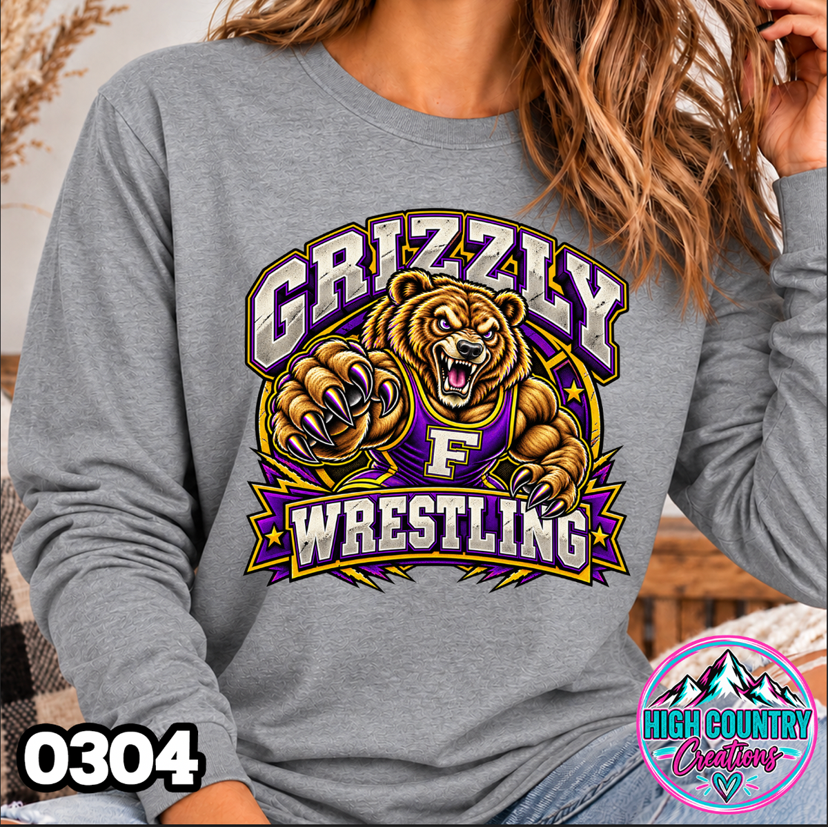 0304 WRESTLING MASCOT BANNER