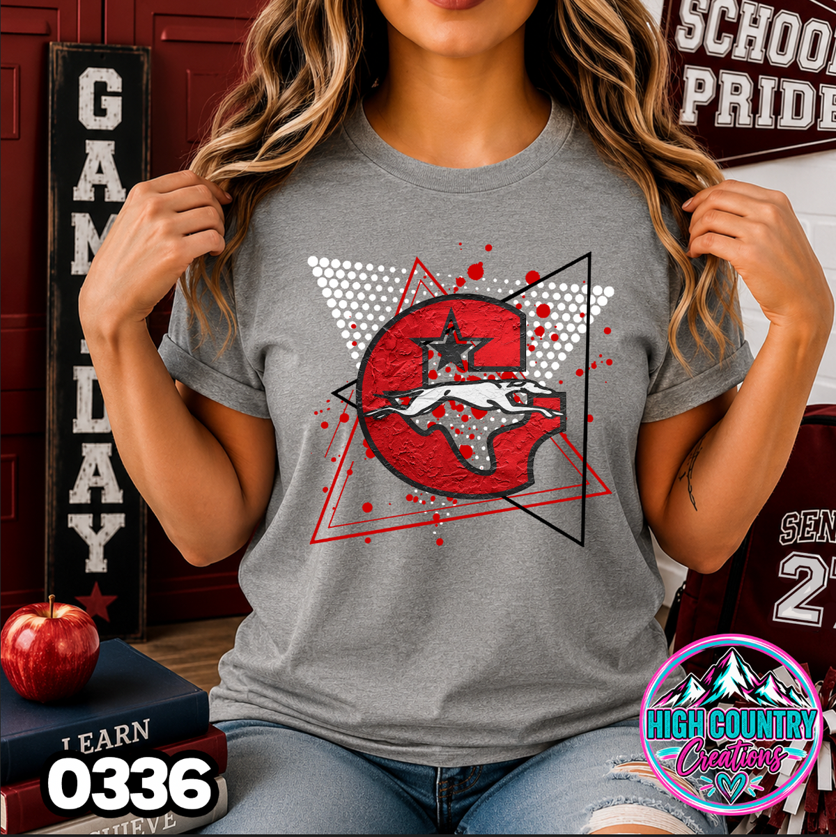 0336 Retro Triangle Mascot Tee