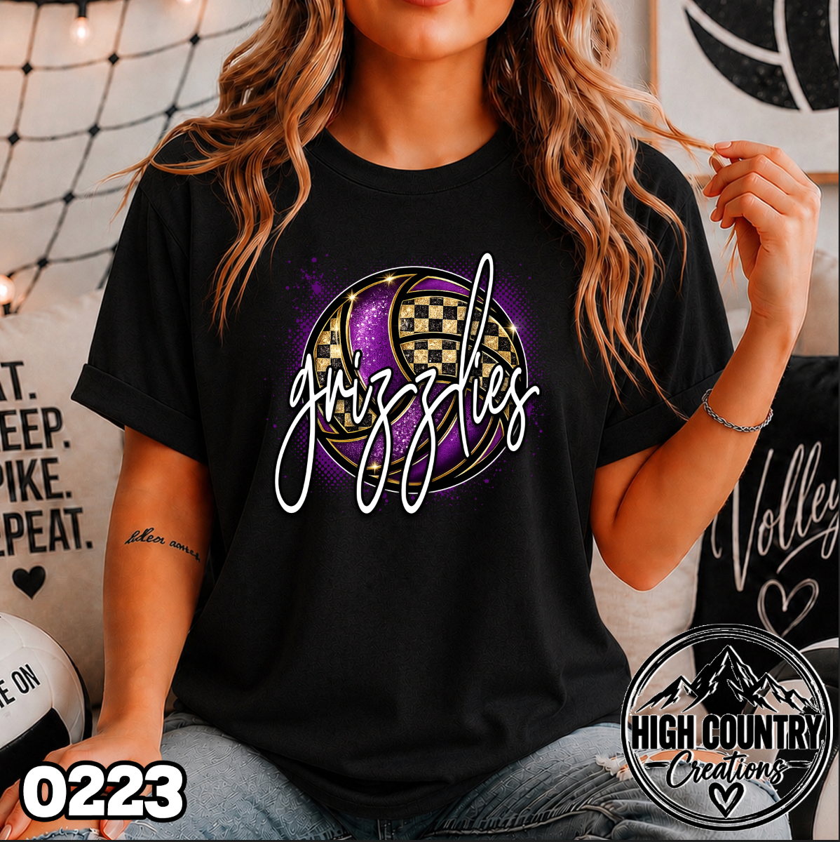 0223 VOLLEYBALL MASCOT SPLATTER