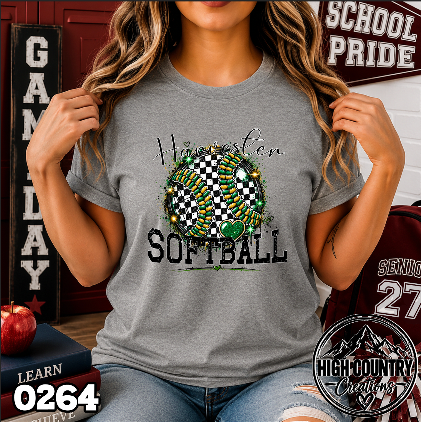0264 Checkered Softball Fun