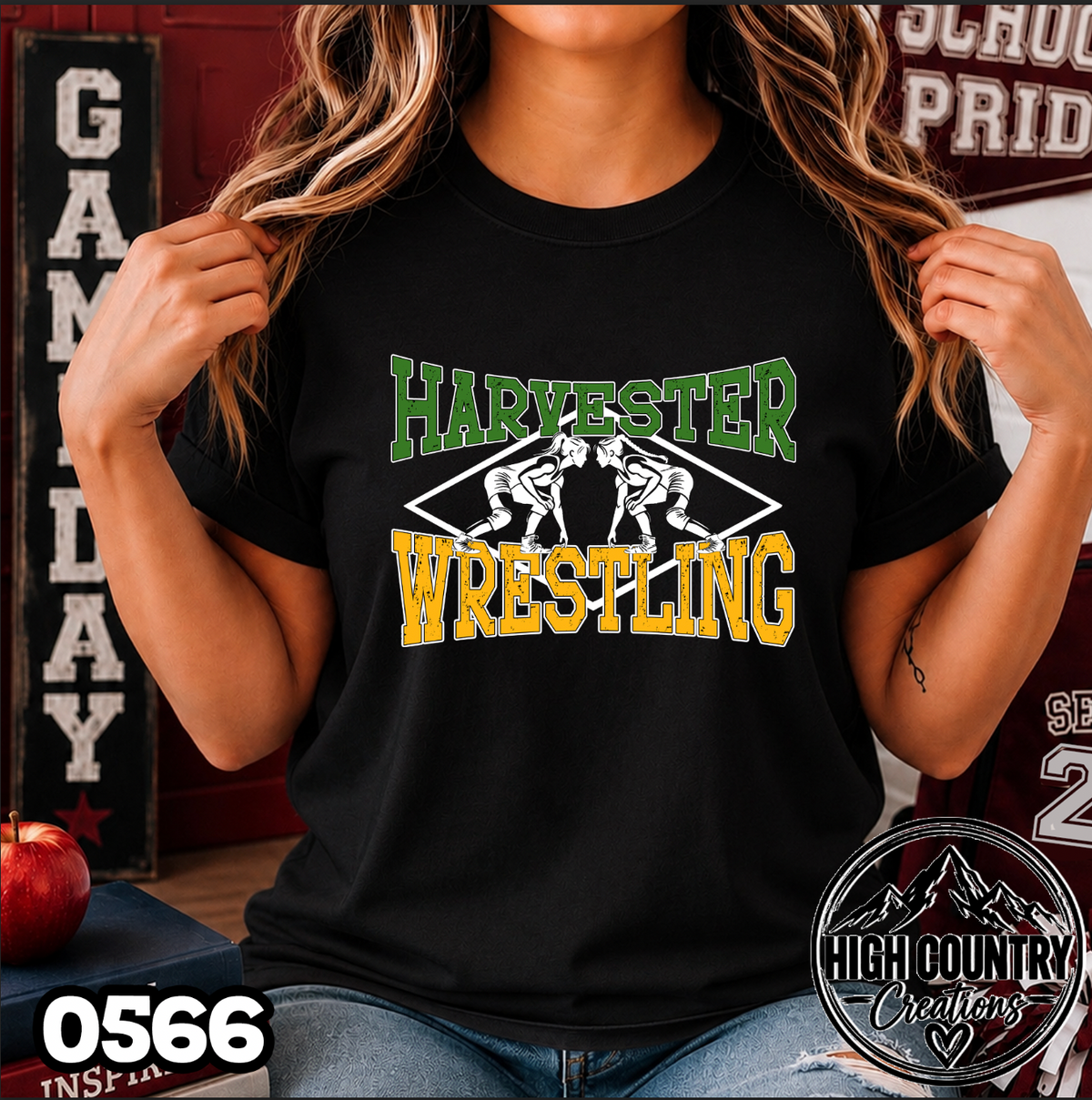 0566 Lady's Diamond Wrestling Tee