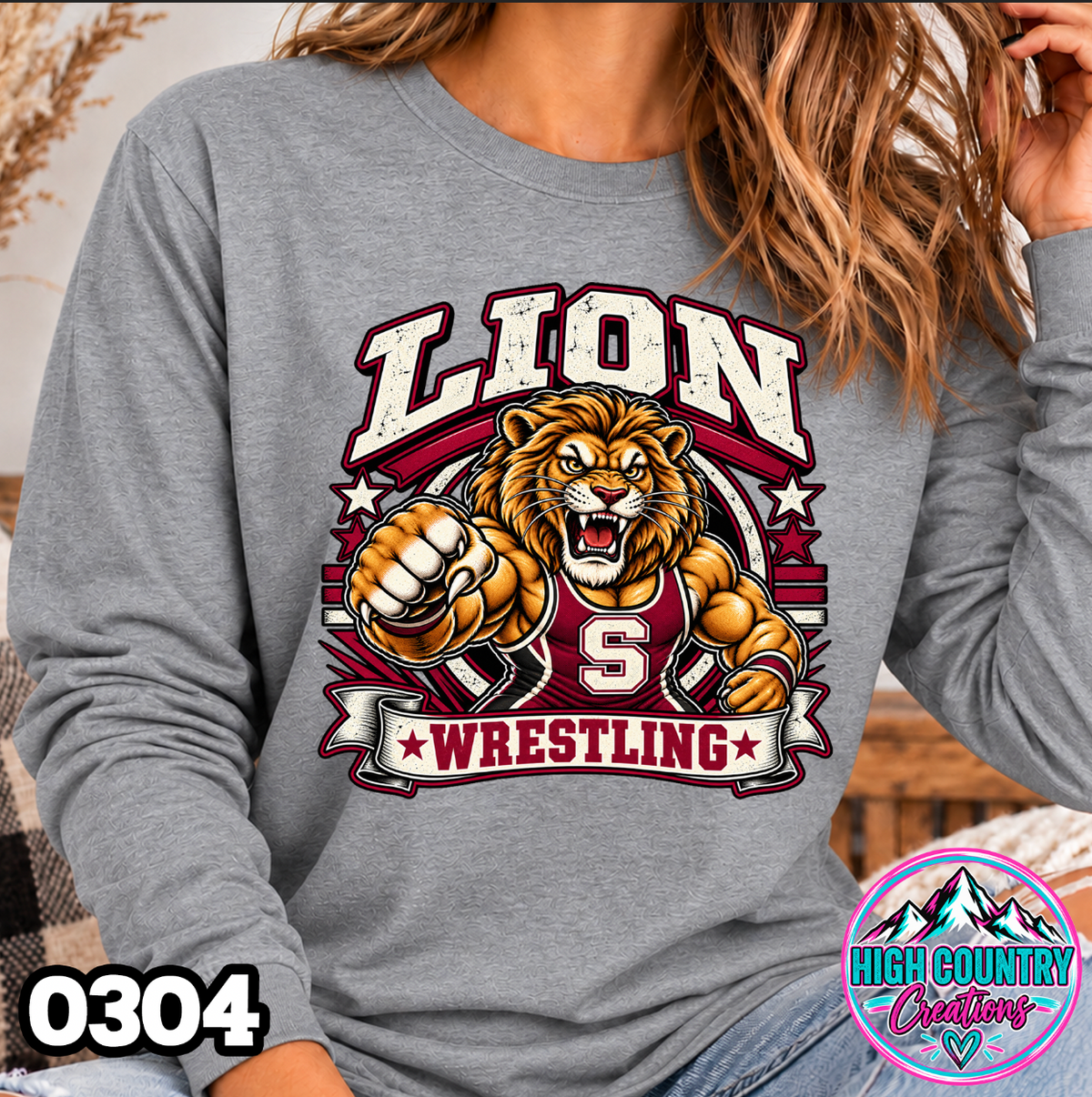 0304 WRESTLING MASCOT BANNER