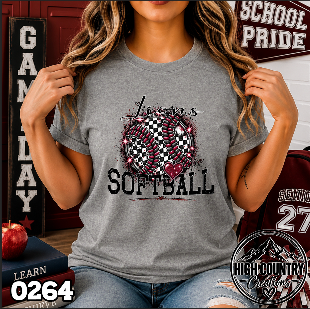 0264 Checkered Softball Fun