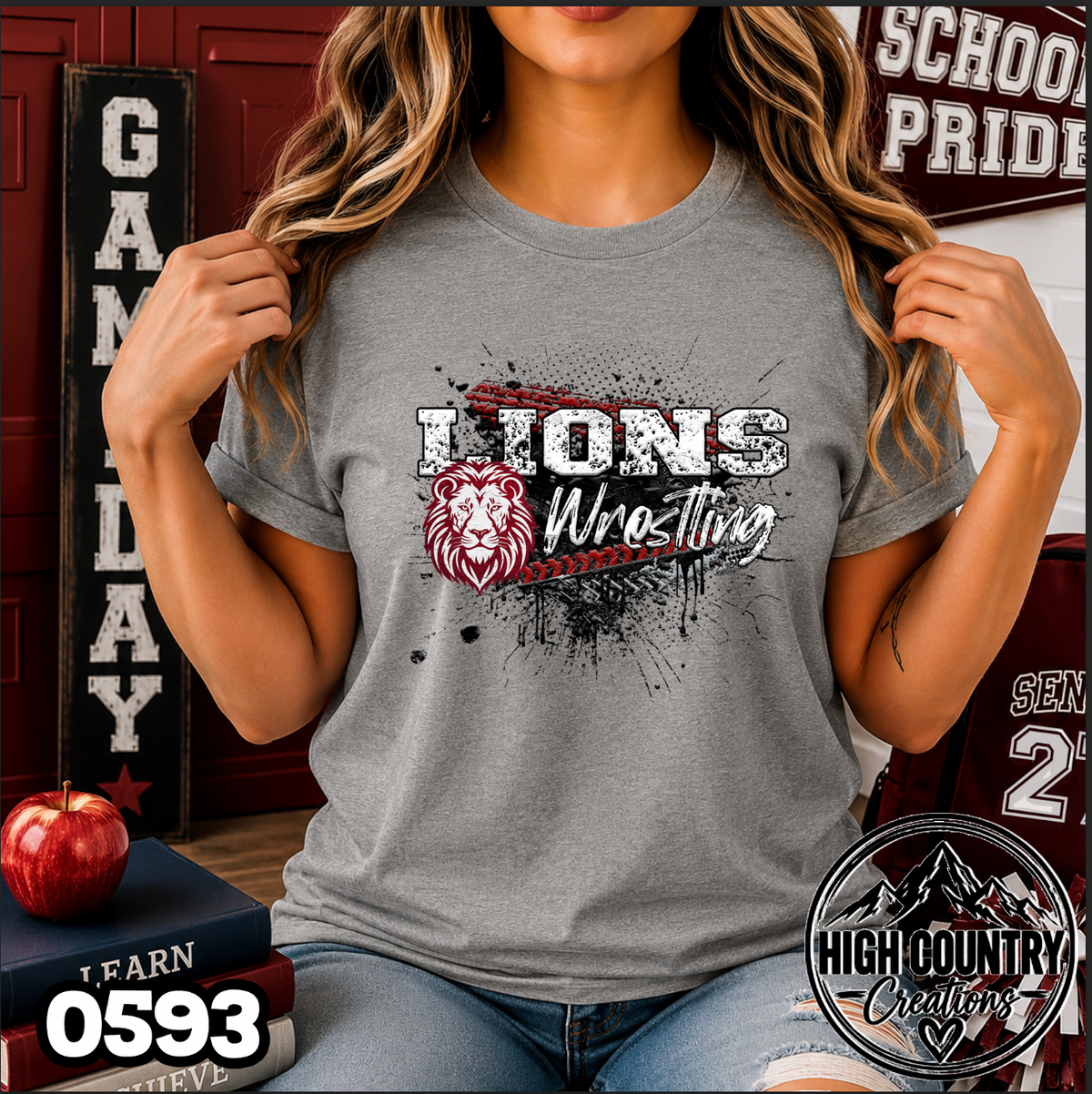 0593 MESSY WRESTLING SPIRIT TEE
