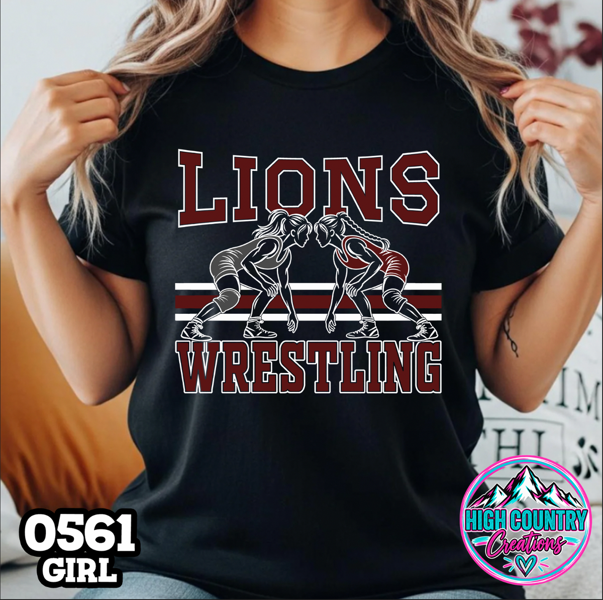 0561 Girls Wrestling School Spirit Tee