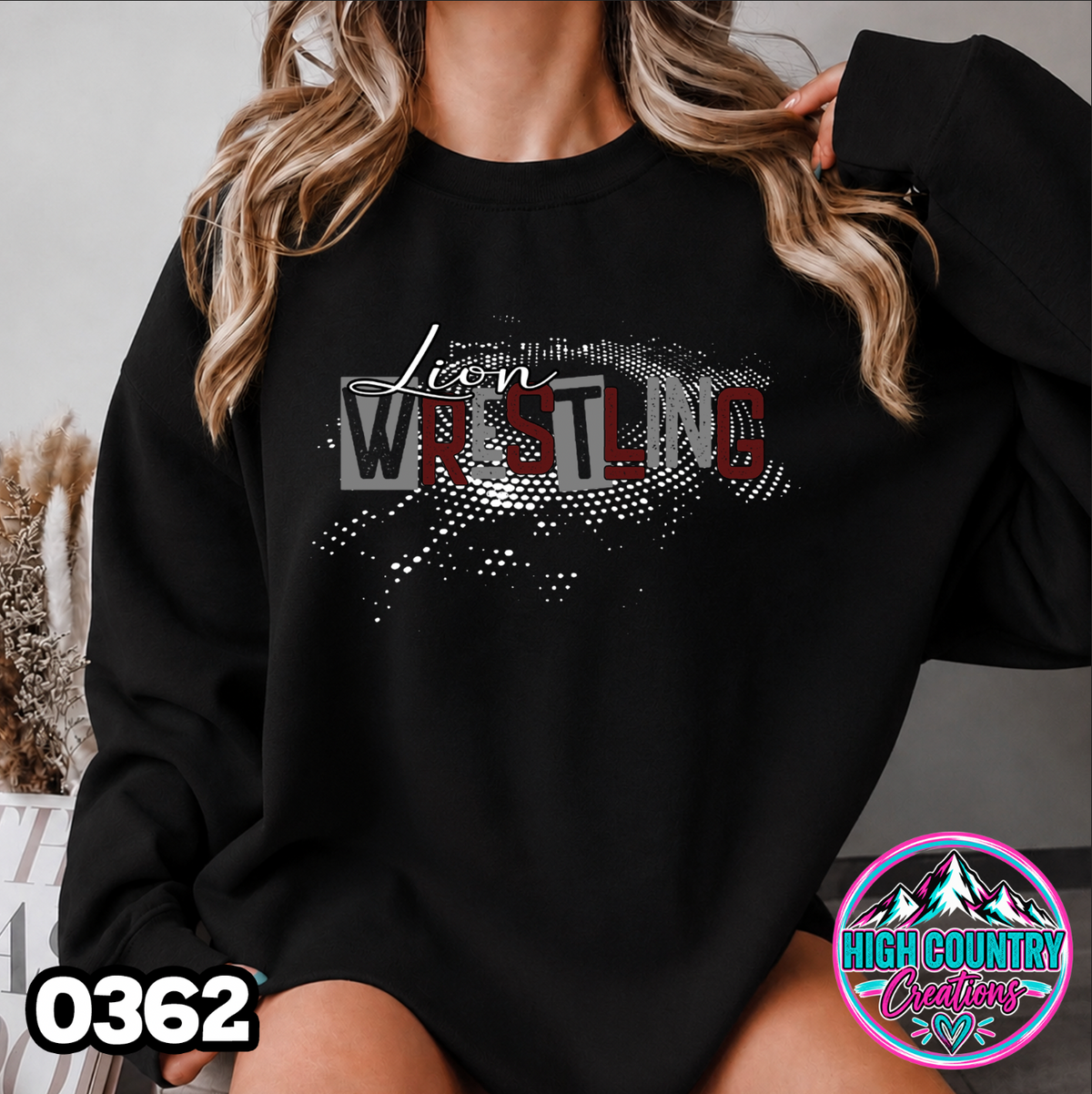 0362 Halftone Splatter Wrestling Crewneck
