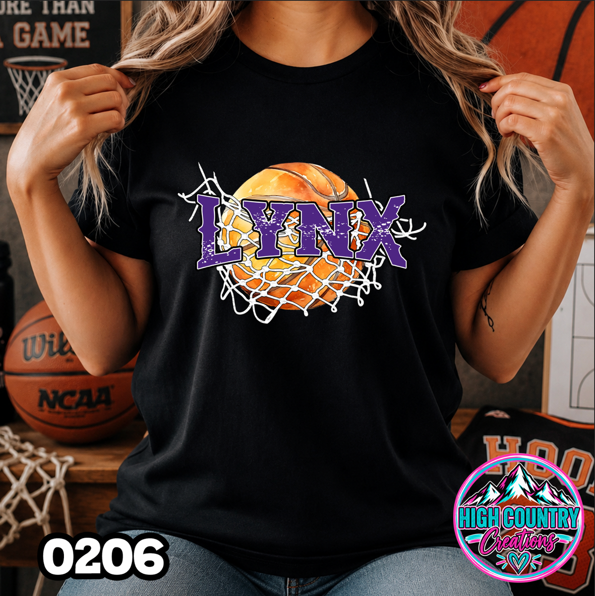 0206 Cut Net Basketball Spirit Tee