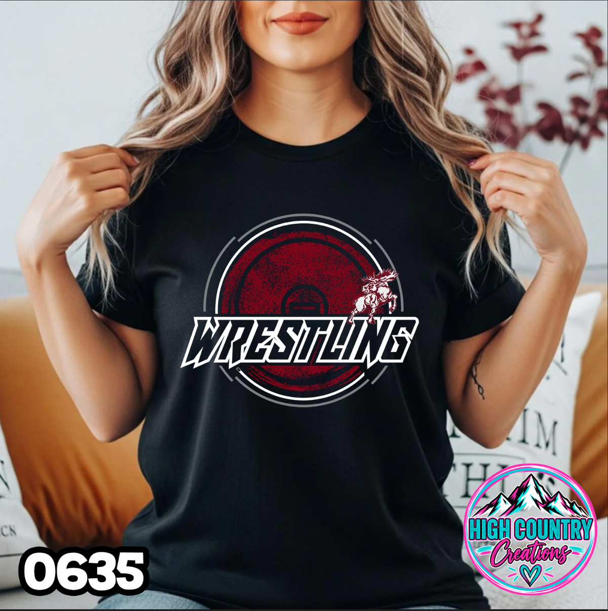 0635 HALF TONE WRESTLING MAT TEE