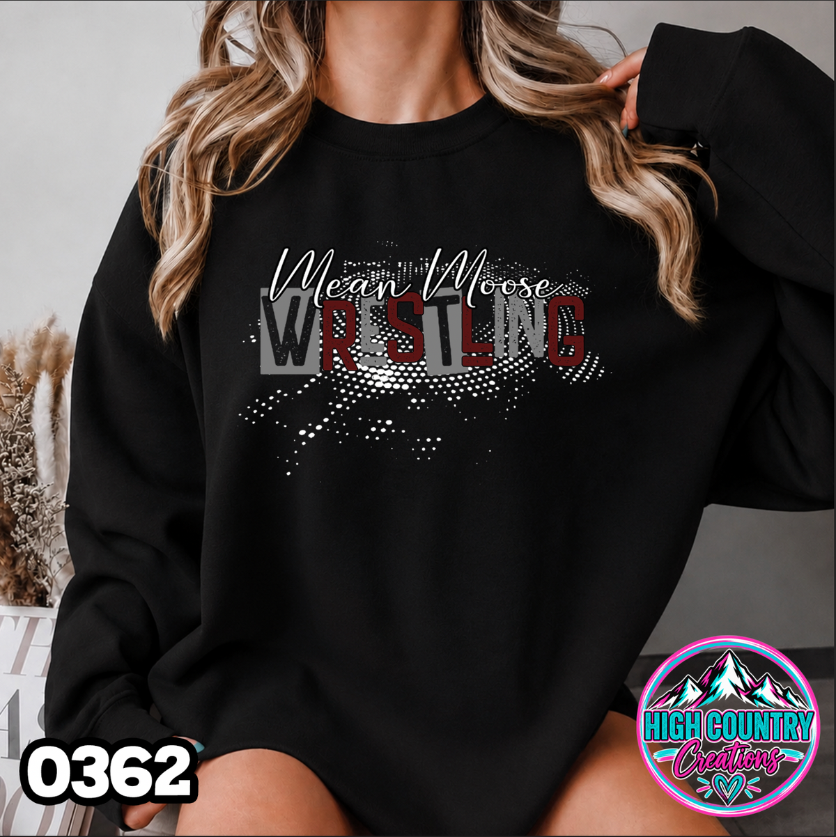 0362 Halftone Splatter Wrestling Crewneck